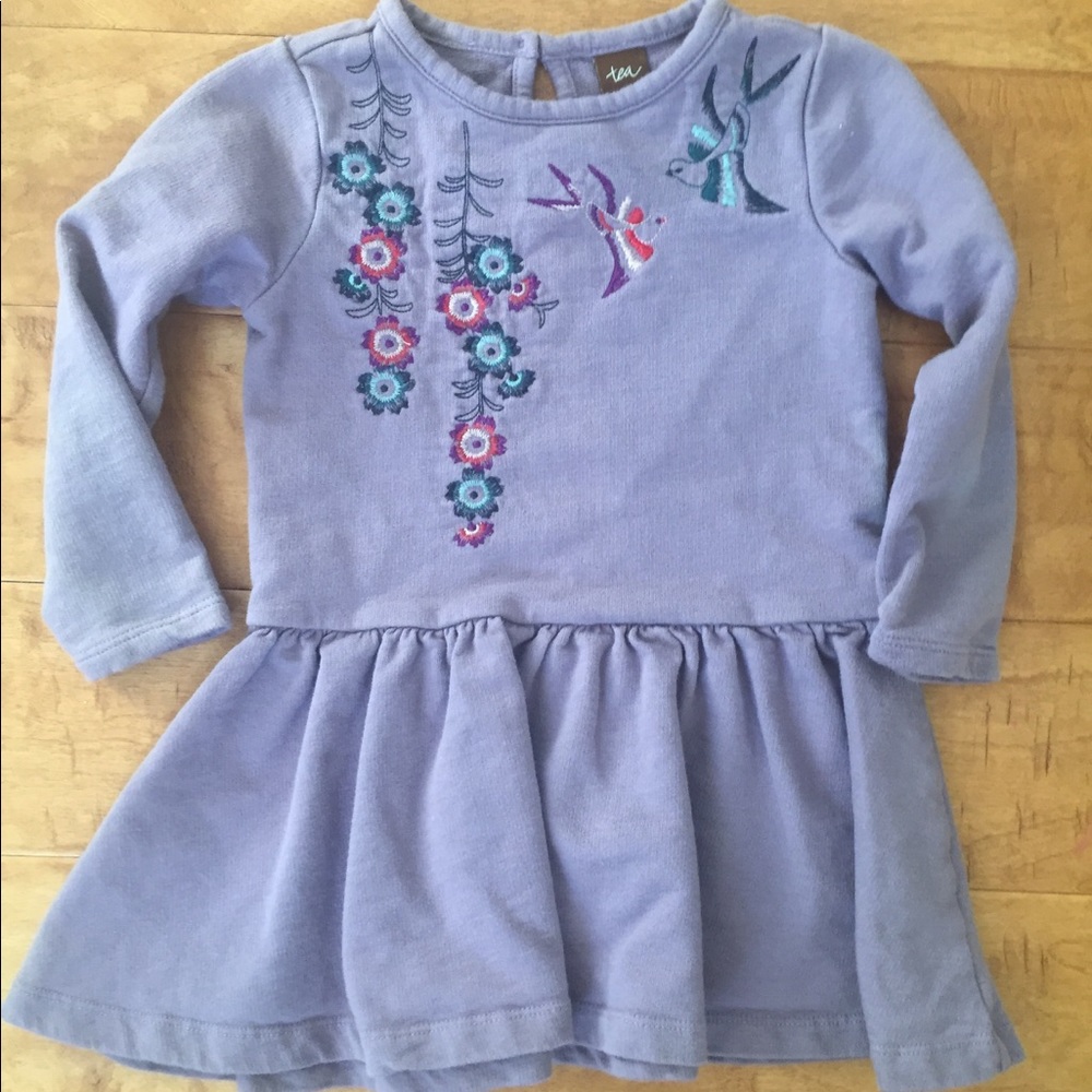 Tea Collection purple embroidered dress